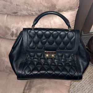 Excellent used large quilted leather Vera Bradley satchel